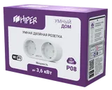 HIPER Умная двойная розетка, 16A, 3600 Вт, HIPER IoT P08