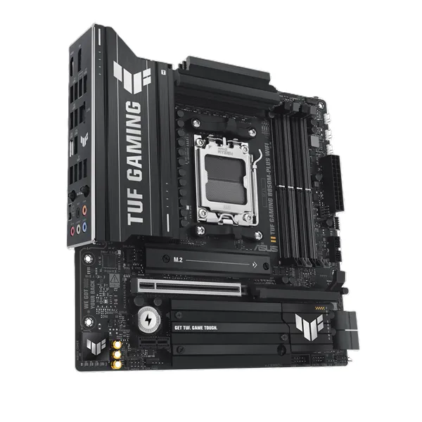 ASUS TUF GAMING B850M-PLUS WIFI, AM5, B850, 4*DDR5, 4*SATA, 3*M.2, 7*USB 3.2, 4*USB 2.0, Type-C, 2*PCIx16, 1*PCIx1, DP+HDMI, mATX; 90MB1IY0-M0EAY0