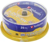 Диск DVD+RW Verbatim 4.7Gb 4x Cake Box (25шт) (43489)