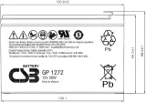 Батарея для ИБП CSB GP1272F2 12В 7.2Ач