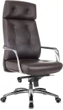 Кресло руководителя Бюрократ _DAO коричневый кожа крестов. алюминий