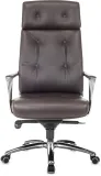 Кресло руководителя Бюрократ _DAO коричневый кожа крестов. алюминий