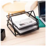 Лоток горизонтальный Deli E9183 для бумаг 350х274х185мм черный металл сетка