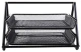 Лоток горизонтальный Deli E9183 для бумаг 350х274х185мм черный металл сетка