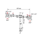Кронштейн для мониторов Cactus CS-VM-D29-BK черный 13"-27" макс.10кг настольный поворот и наклон