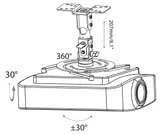 Кронштейн для проектора Cactus CS-VM-PR04-BK черный макс.21кг потолочный поворот и наклон