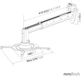 Кронштейн для проектора Cactus CS-VM-PR05BL-AL серебристый макс.22кг настенный поворот и наклон