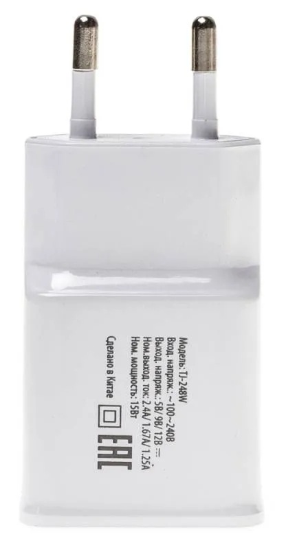 Сетевое зар./устр. Buro TJ-248W 15W 2.4A (QC) USB-A универсальное белый