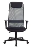 Кресло руководителя Бюрократ KB-8 темно-серый TW-04 TW-12 сетка/ткань с подголов. крестов. пластик