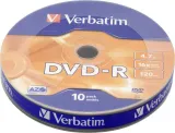 Диск DVD-R Verbatim 4.7Gb 16x bulk (10шт) (43729)
