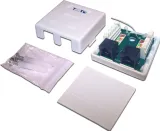 Настенная розетка, 2 порта RJ-45 категории 5е, UTP, белая