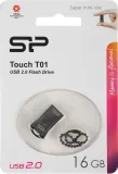 Флеш Диск Silicon Power 16Gb Touch T01 SP016GBUF2T01V1K USB2.0 черный/серебристый