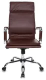 Кресло руководителя Бюрократ Ch-993 коричневый эко.кожа крестов. металл хром