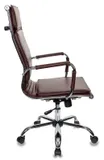 Кресло руководителя Бюрократ Ch-993 коричневый эко.кожа крестов. металл хром