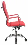 Кресло руководителя Бюрократ CH-993 красный эко.кожа крестов. металл хром