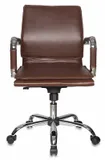 Кресло руководителя Бюрократ Ch-993-Low коричневый эко.кожа низк.спин. крестов. металл хром