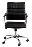 Кресло руководителя Бюрократ CH-994AXSN низкая спинка черный искусственная кожа крестовина хром