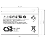 Батарея для ИБП CSB GP1272F2 28W 12В 7.2Ач