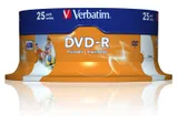 Диск DVD-R Verbatim 4.7Gb 16x Cake Box (25шт) Printable (43538)