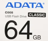 Флеш Диск A-Data 64GB Classic C008 AC008-64G-RKD USB2.0 красный/черный