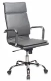 Кресло руководителя Бюрократ CH-993 серый эко.кожа крестов. металл хром