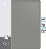 Папка на 2-х кольцах Бюрократ -0818/2RGREY A4 пластик 0.7мм кор.18мм внутр. с вставкой серый
