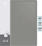 Папка на 2-х кольцах Бюрократ -0827/2RGREY A4 пластик 0.7мм кор.27мм внутр. с вставкой серый