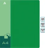 Папка на 2-х D-кольцах Бюрократ -0840/2DGRN A4 пластик 0.8мм кор.40мм внутр. с вставкой зеленый