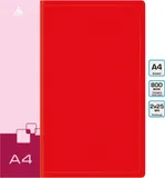 Папка на 2-х D-кольцах Бюрократ -0840/2DRED A4 пластик 0.8мм кор.40мм внутр. с вставкой красный