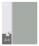 Папка на 4-х кольцах Бюрократ -0818/4RGREY A4 пластик 0.7мм кор.18мм внутр. с вставкой серый