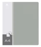 Папка на 4-х кольцах Бюрократ -0827/4RGREY A4 пластик 0.7мм кор.27мм внутр. с вставкой серый