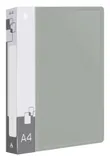 Папка на 4-х D-кольцах Бюрократ -0840/4DGREY A4 пластик 0.8мм кор.40мм внутр. с вставкой серый