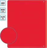 Папка на 4-х D-кольцах Бюрократ -0840/4DRED A4 пластик 0.8мм кор.40мм внутр. с вставкой красный