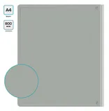 Папка на 4-х кольцах Бюрократ -0840/4RGREY A4 пластик 0.8мм кор.40мм внутр. с вставкой серый