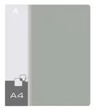 Папка на 4-х кольцах Бюрократ -0840/4RGREY A4 пластик 0.8мм кор.40мм внутр. с вставкой серый
