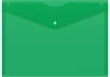 Конверт на кнопке Бюрократ -PK803AGRN A4 пластик 0.18мм зеленый