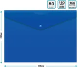 Конверт на кнопке Бюрократ -PK803ANBLU A4 непрозрачный пластик 0.18мм синий