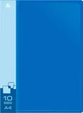 Папка с 10 прозр.вклад. Бюрократ -BPV10BLUE A4 пластик 0.6мм торц.карм с бум. встав синий