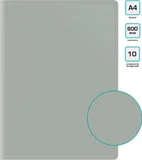Папка с 10 прозр.вклад. Бюрократ -BPV10GREY A4 пластик 0.6мм торц.карм с бум. встав серый