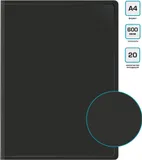 Папка с 20 прозр.вклад. Бюрократ -BPV20BLACK A4 пластик 0.6мм торц.карм с бум. встав черный
