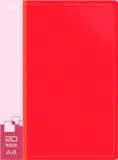 Папка с 20 прозр.вклад. Бюрократ -BPV20RED A4 пластик 0.6мм торц.карм с бум. встав красный