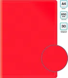 Папка с 30 прозр.вклад. Бюрократ -BPV30RED A4 пластик 0.65мм торц.карм с бум. встав красный