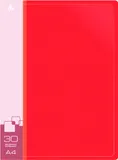 Папка с 30 прозр.вклад. Бюрократ -BPV30RED A4 пластик 0.65мм торц.карм с бум. встав красный