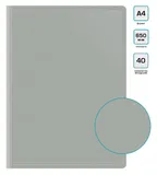 Папка с 40 прозр.вклад. Бюрократ -BPV40GREY A4 пластик 0.65мм торц.карм с бум. встав серый