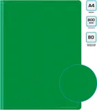 Папка с 80 прозр.вклад. Бюрократ -BPV80GRN A4 пластик 0.8мм торц.карм с бум. встав зеленый