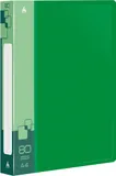 Папка с 80 прозр.вклад. Бюрократ -BPV80GRN A4 пластик 0.8мм торц.карм с бум. встав зеленый