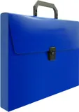 Портфель Бюрократ -BPP01BLUE 1 отдел. A4 пластик 0.7мм синий