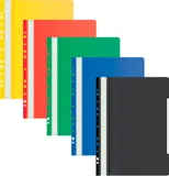 Папка-скоросшиватель Бюрократ -PS-P20/1 A4 прозрач.верх.лист боков.перф. пластик ассорти 0.12/0.16