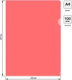 Папка-уголок Бюрократ Economy -E100RED тисненый A4 пластик 0.10мм красный