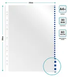 Папка-вкладыш Бюрократ Премиум -013BKAN2BLUE глянцевые А4+ 30мкм синий край (упак.:50шт)
